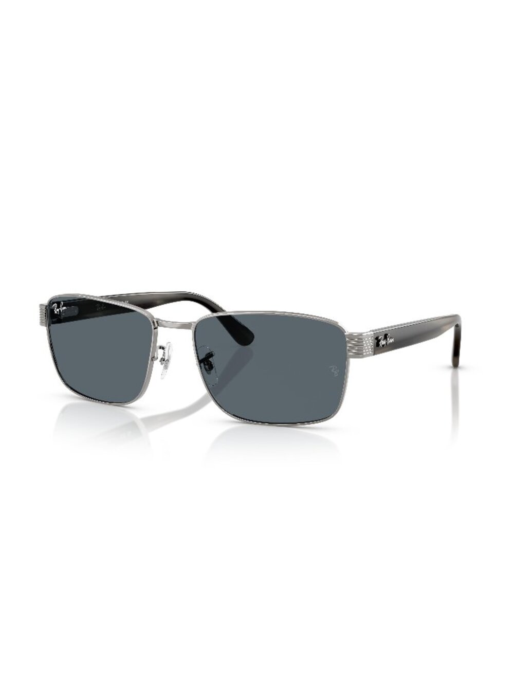 New Ray-Ban Unisex Sunglasses Grey Blue Lens Metal Frame Ray Ban RB3750 004 R5